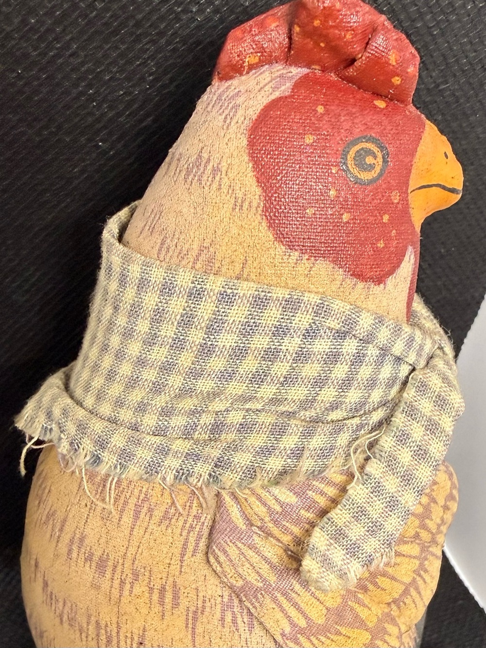 Vintage The Toy Works Folk Art Chicken Rooster Soft Sculpture 1970s